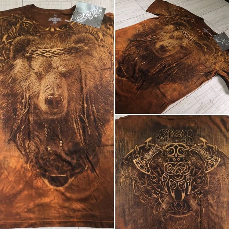 Мужская футболка Krasar Мудрый медведь (коричневый)