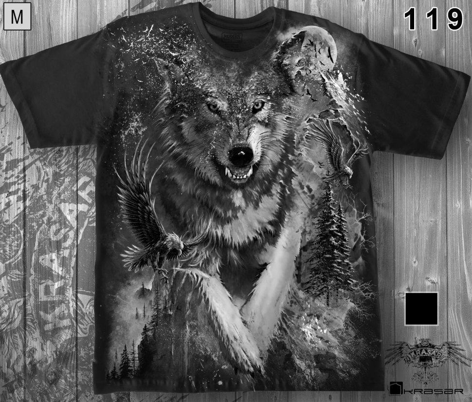 Тотальная футболка Krasar - Волк