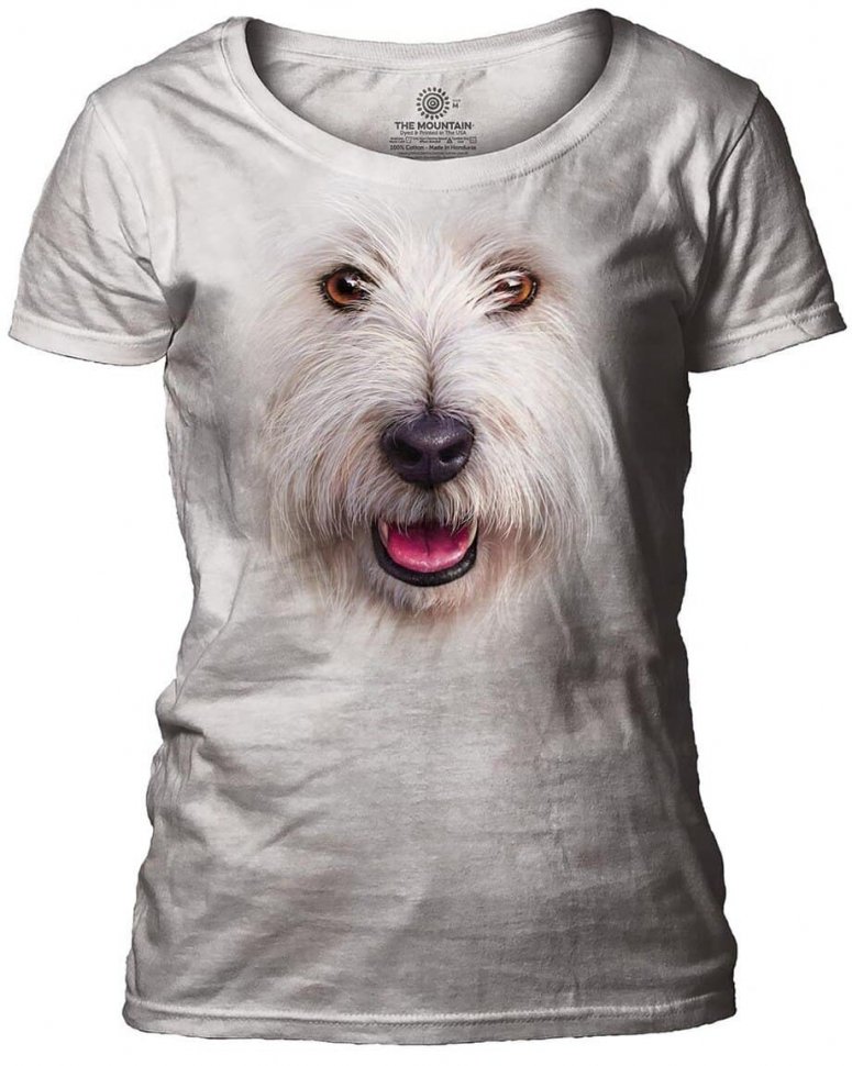 Женская футболка Mountain широкий ворот - Big Face Terrier