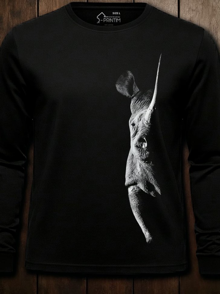 Лонгслив Q-Printim -  Носорог в Тени