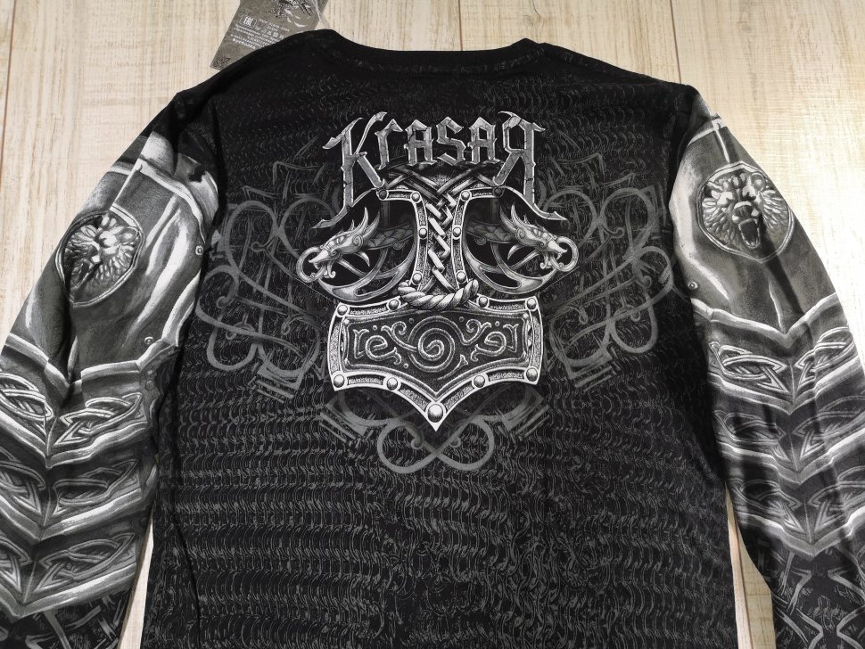 Тотальная 2-х сторонняя футболка Krasar с длинным рукавом - Викинг
