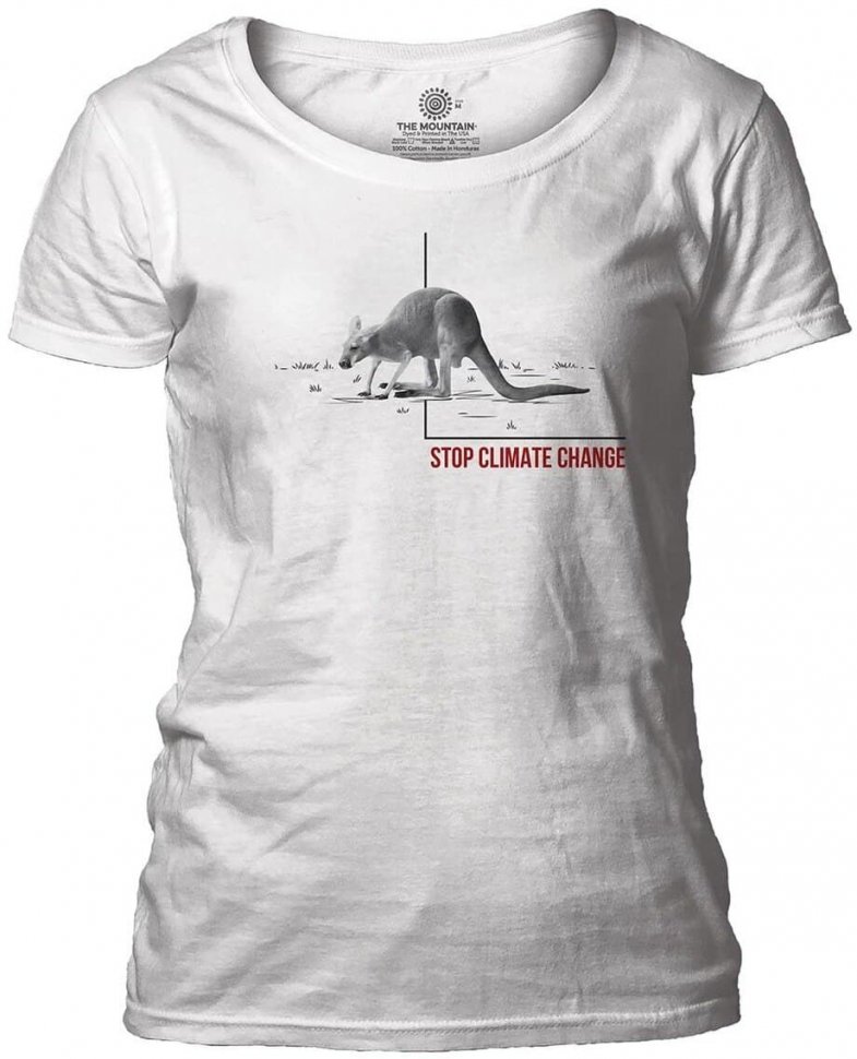Женская футболка Mountain широкий ворот - Climate Kangaroo White