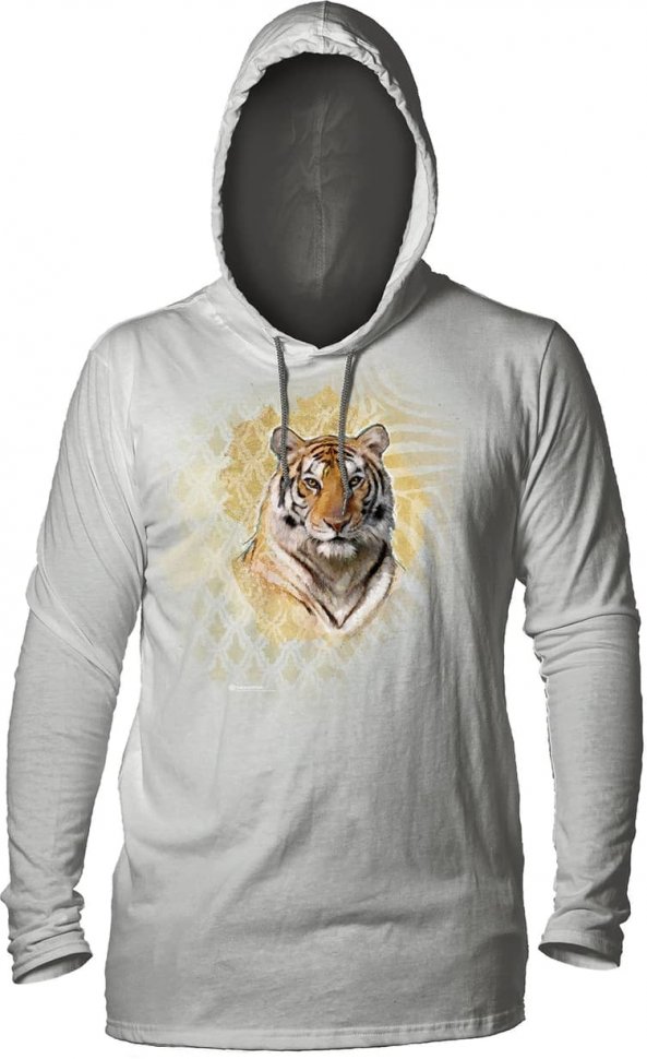 Лонгслив с капюшоном Mountain  -  Modern Safari Tiger Gray