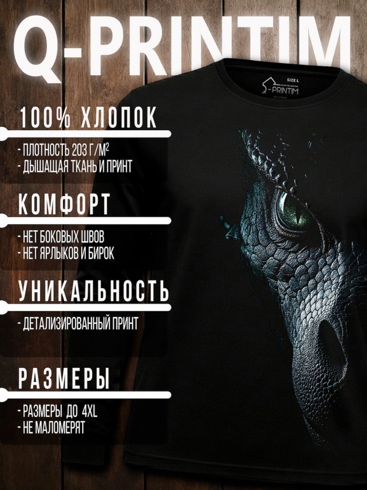 Лонгслив Q-Printim -  Тень Дракона