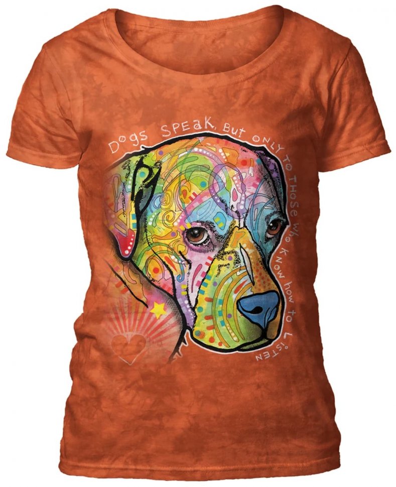 Женская футболка Mountain широкий ворот - Dogs Speak