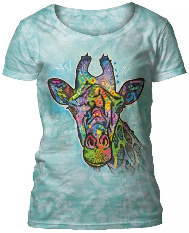 Женская футболка Mountain широкий ворот - Giraffe