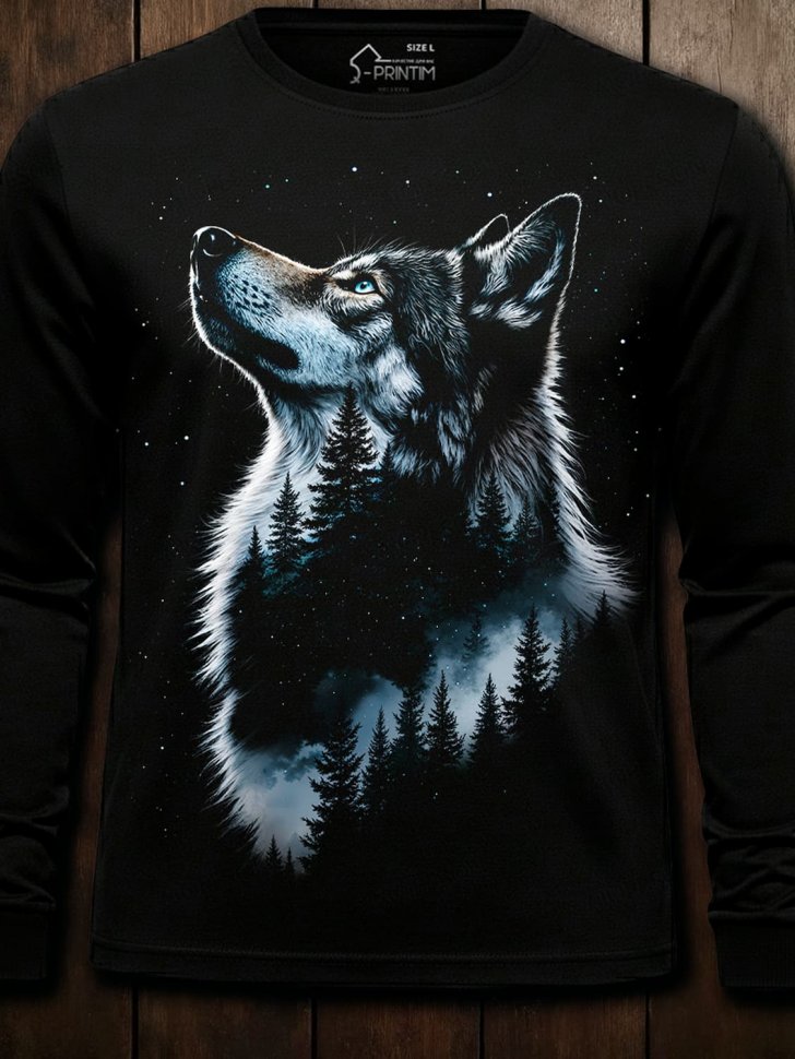 Лонгслив Q-Printim -  Силуэт Дикой Природы