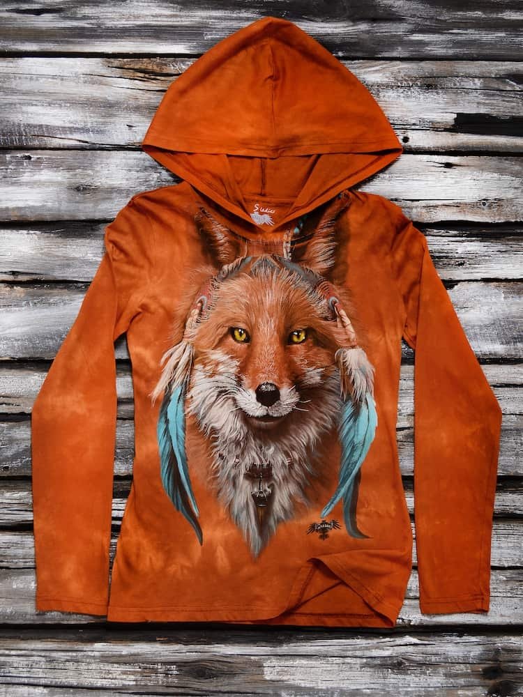 Тотальная 2-х сторонняя футболка Krasar с длинным рукавом и капюшоном ...