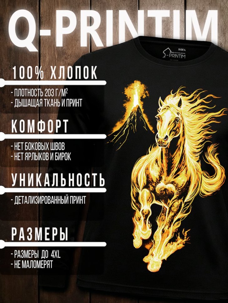 Лонгслив Q-Printim -  Рождение огня