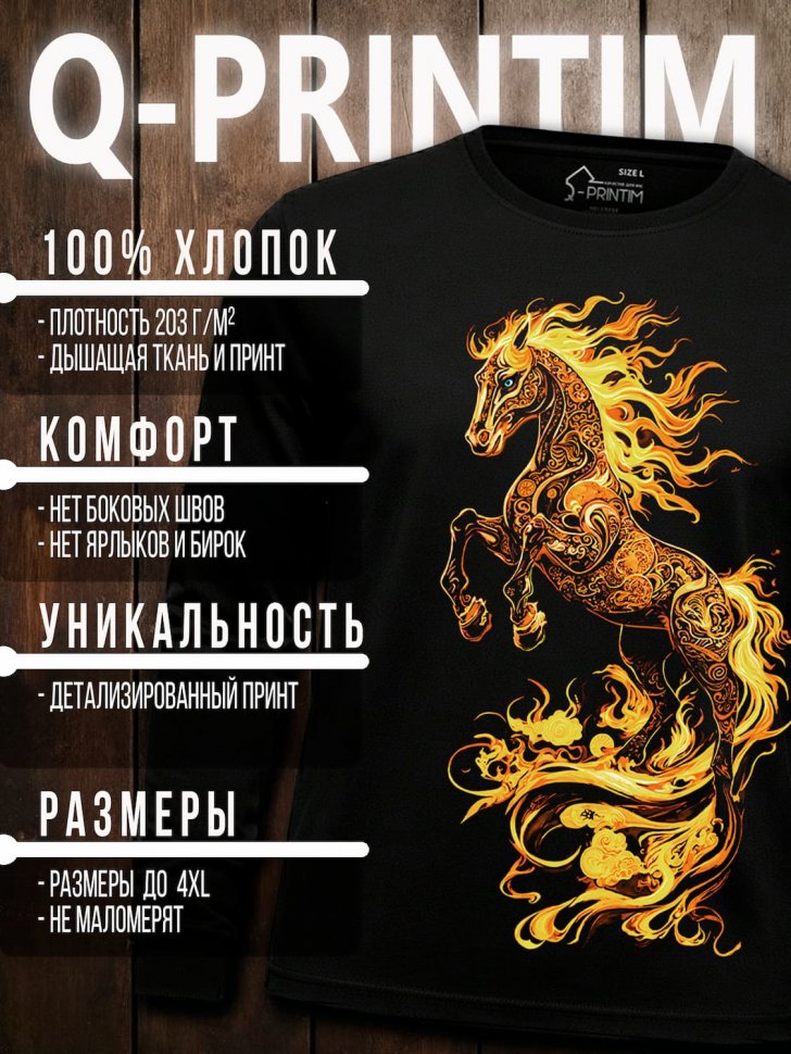 Лонгслив Q-Printim -  Огненный символ