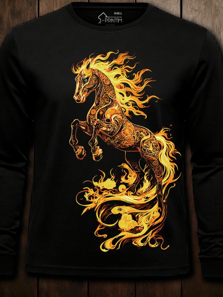 Лонгслив Q-Printim -  Огненный символ