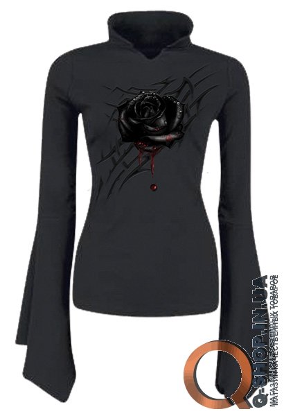 Женский топ с длинным рукавом - BLACK ROSE DEW 222