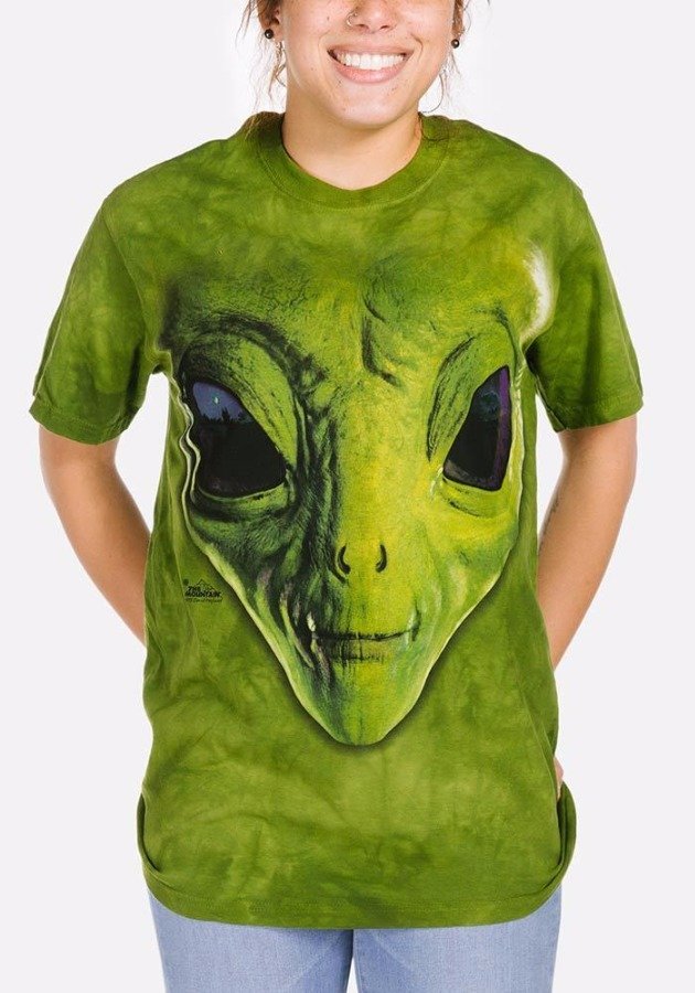 3D футболка Mountain  - Green Alien Face