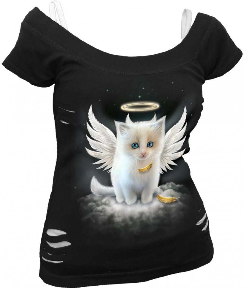 Женский топ с коротким рукавом - KITTEN ANGEL