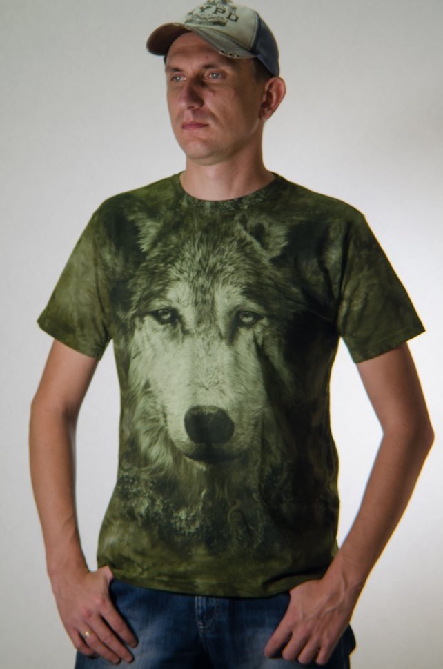 Мужская футболка Krasar Волк хаки