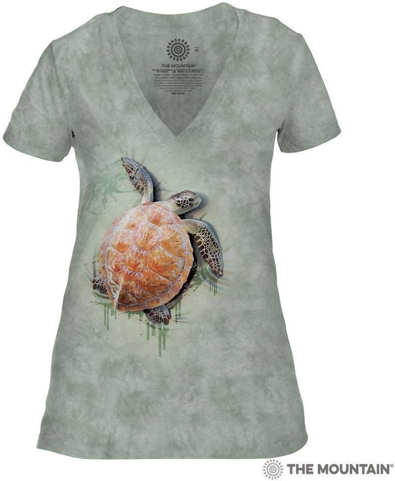Женская футболка Mountain Triblend - SEA TURTLE CLIMB