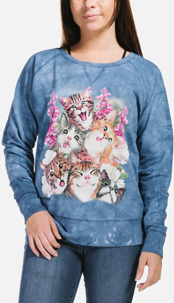 Женский пуловер Mountain - Kittens Selfie Blue
