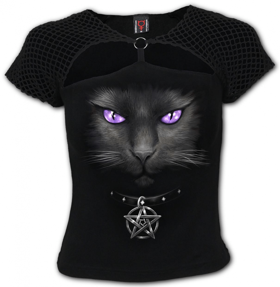 Женский топ с коротким рукавом - BLACK CAT