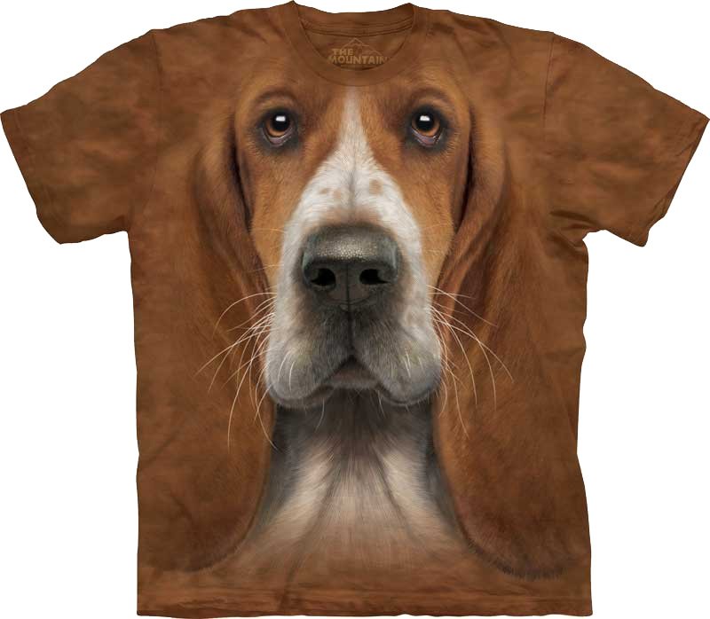 3D футболка Mountain  - Basset Hound Head