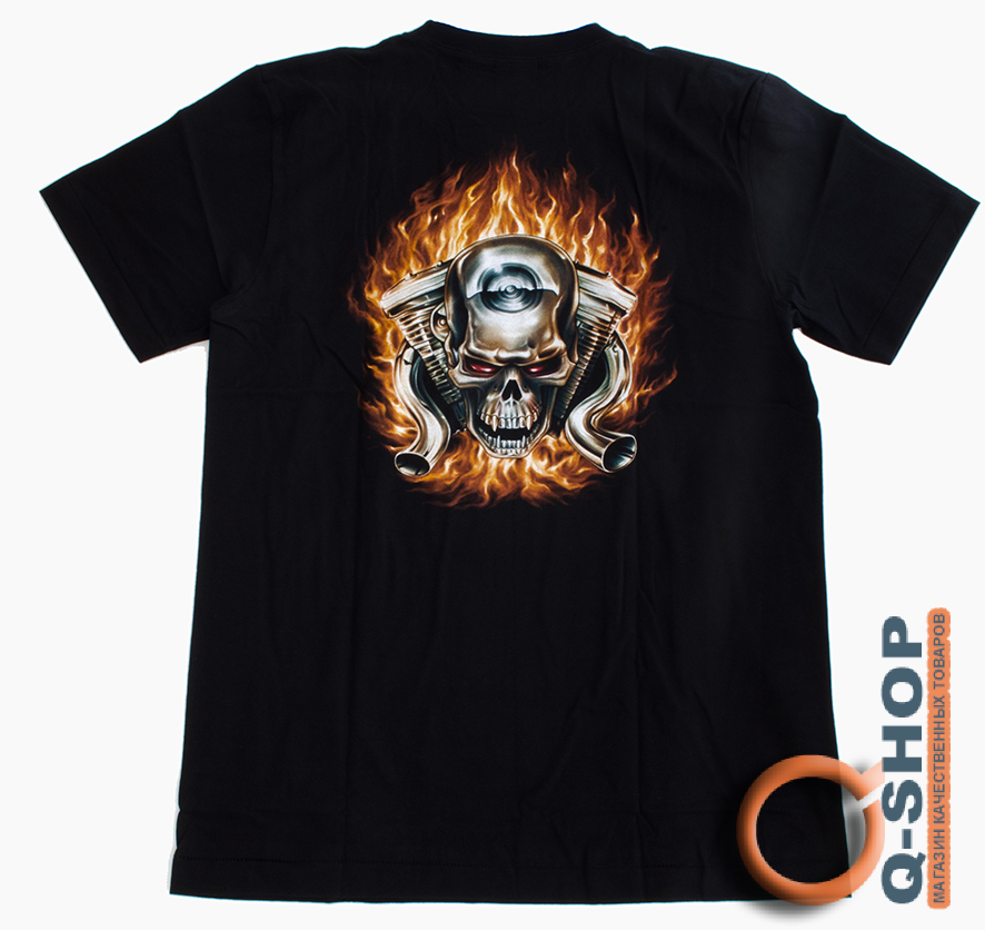 Футболка Rock Eagle - Fire skull biker