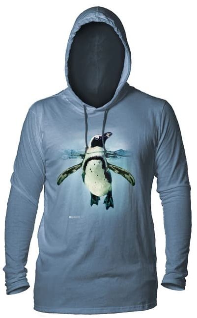 Лонгслив с капюшоном Mountain  - Swimming Penguin