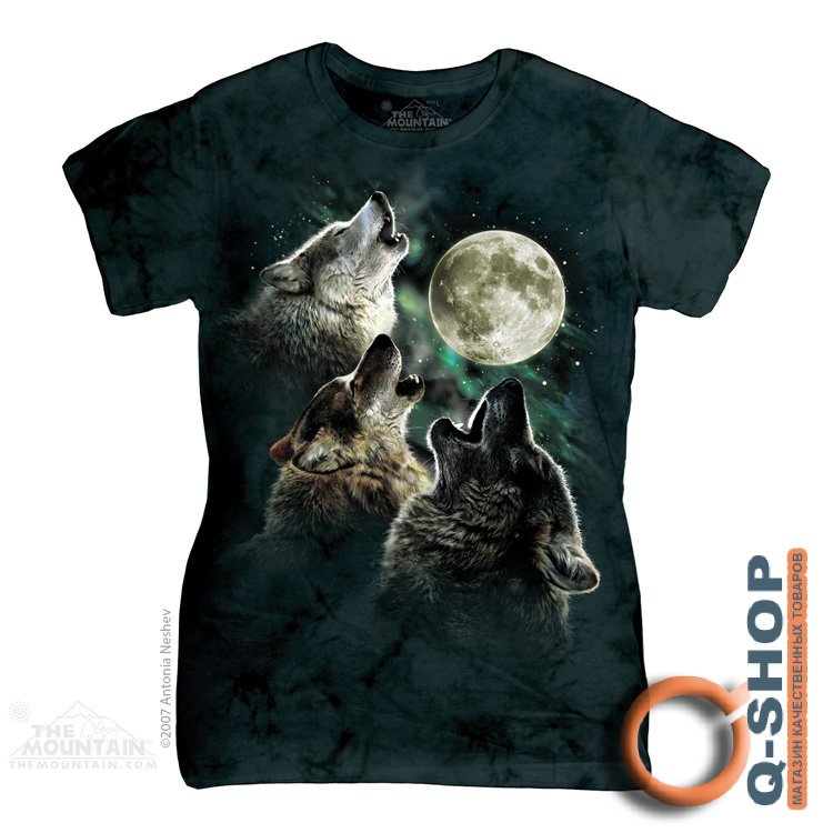 Женская футболка Mountain - Three Wolf Moon