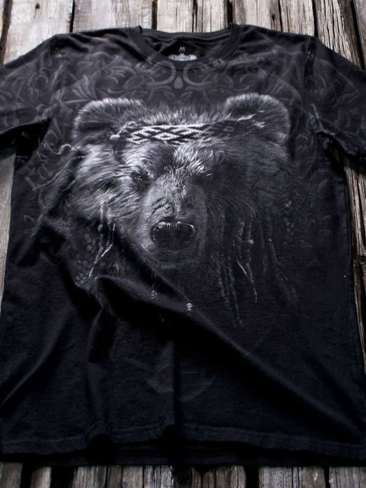 Тотальная двусторонняя футболка Krasar - Мудрый медведь