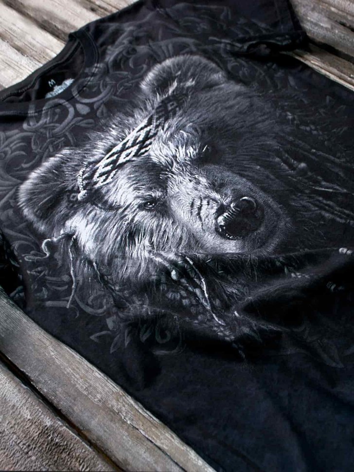 Тотальная двусторонняя футболка Krasar - Мудрый медведь