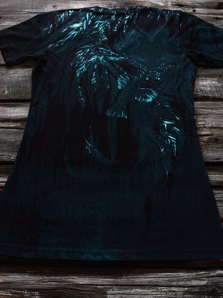 Женская двусторонняя футболка Krasar с фольгой - Перья колибри