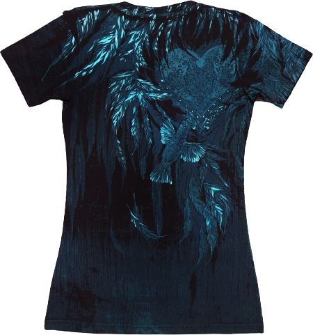 Женская двусторонняя футболка Krasar с фольгой - Перья колибри
