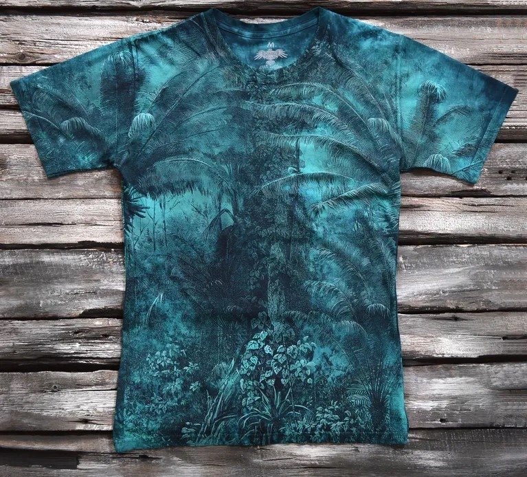 Мужская футболка Krasar Тотальная двусторонняя футболка Krasar - Тропический шторм на синем