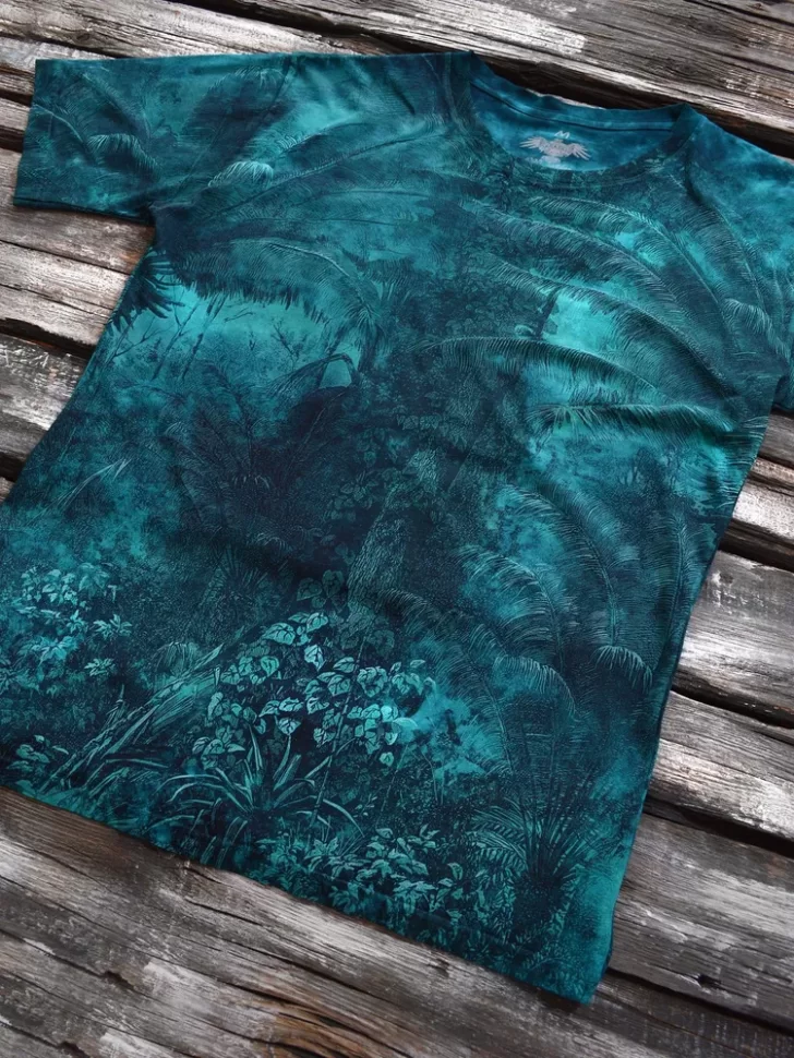 Мужская футболка Krasar Тотальная двусторонняя футболка Krasar - Тропический шторм на синем