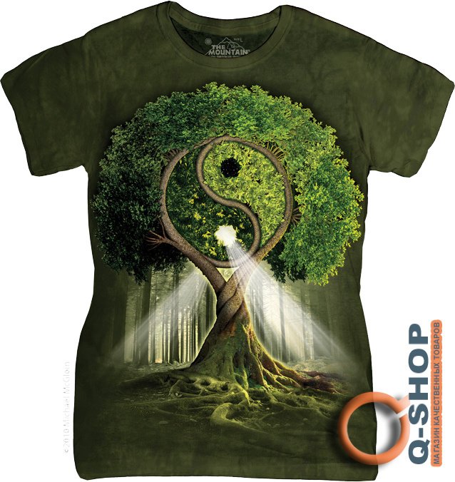 Женская футболка Mountain - Yin Yang Tree