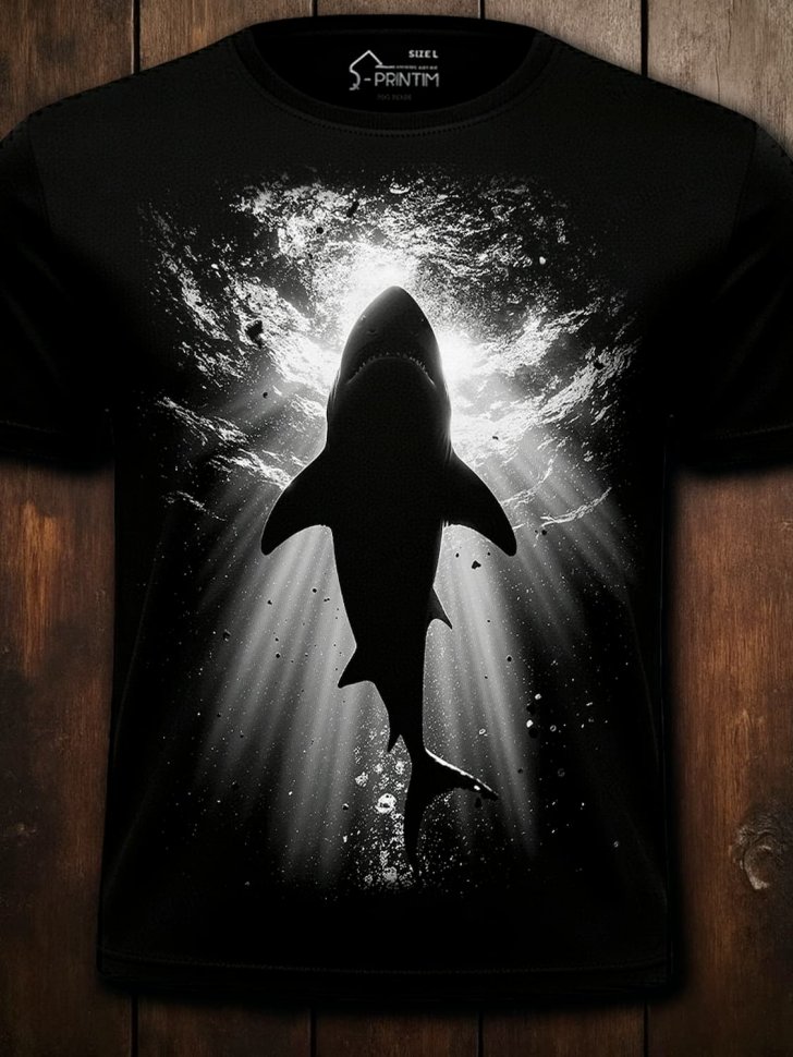 Футболка Q-Printim - Силуэт акулы