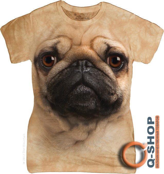 Женская футболка Mountain - Pug Face