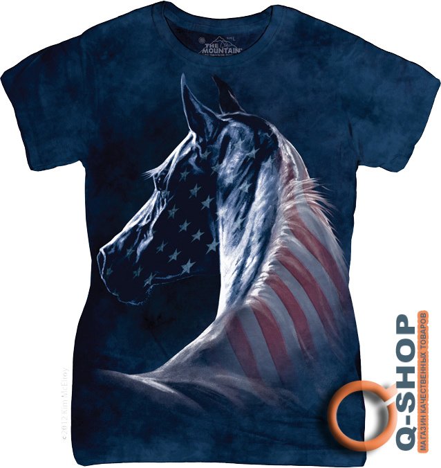 Женская футболка Mountain - Patriotic Horse Head