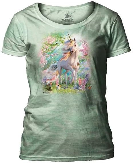 Женская футболка Mountain широкий ворот - Enchanted Unicorn