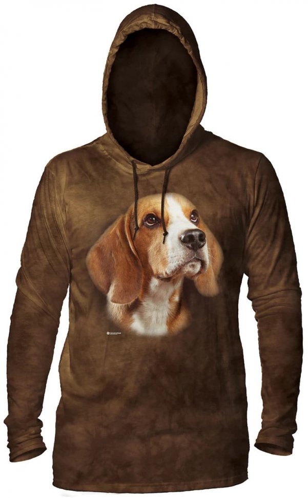 Лонгслив с капюшоном Mountain  - Beagle Portrait