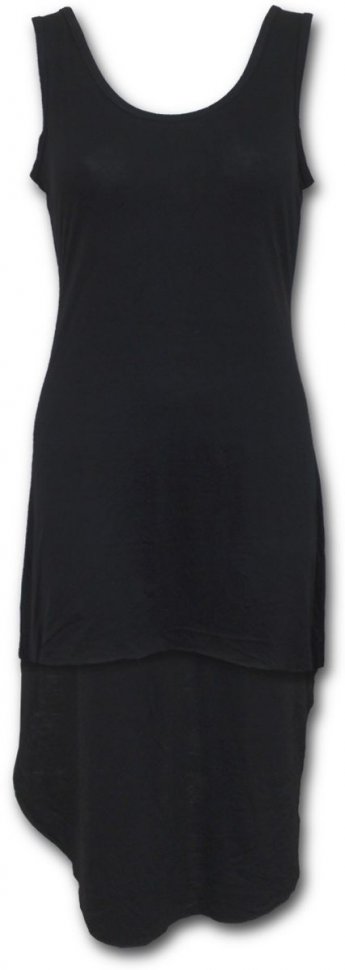 Платье в стиле рок - GOTHIC ELEGANCE - Gothic High-Low Hem Dress Black