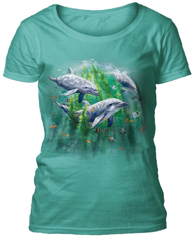 Женская футболка Mountain широкий ворот - Dolphin Kelp Bed