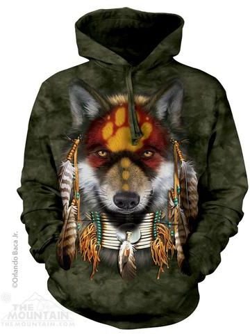 Толстовка Mountain c капюшоном - Native Wolf Spirit