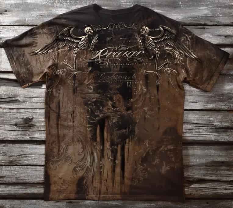 Мужская футболка Krasar Череп ИНДЕЙЦА коричневый