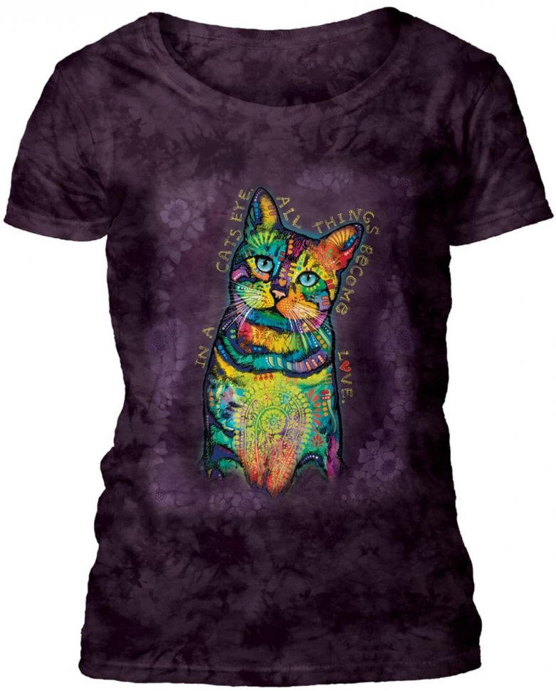 Женская футболка Mountain широкий ворот - Cats Eyes