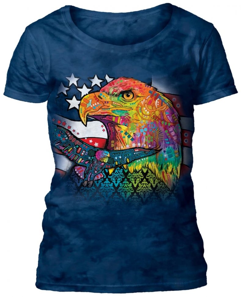 Женская футболка Mountain широкий ворот - Eagle Patriot