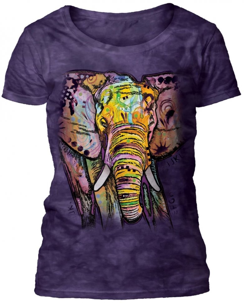 Женская футболка Mountain широкий ворот - Elephant