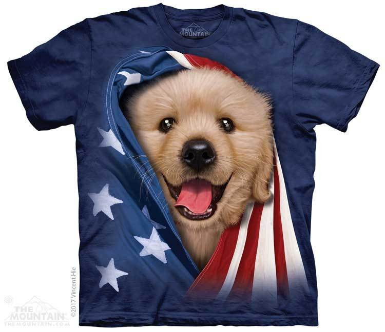 Футболка Mountain - Patriotic Golden Pup
