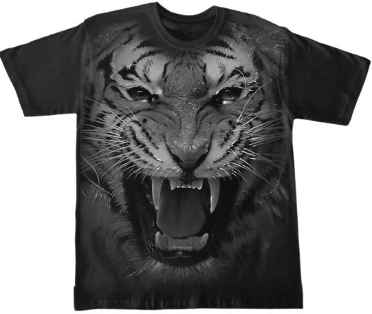 Мужская футболка Krasar Тигр черно-белый